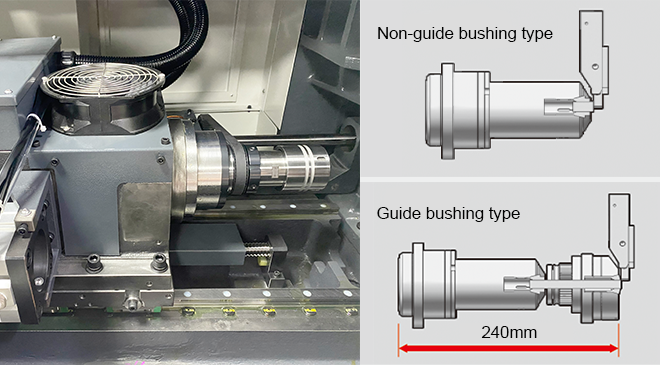 Guide bushing can be more accurate when processing long-size workpieces , Non-guide bushing type is for short workpiece