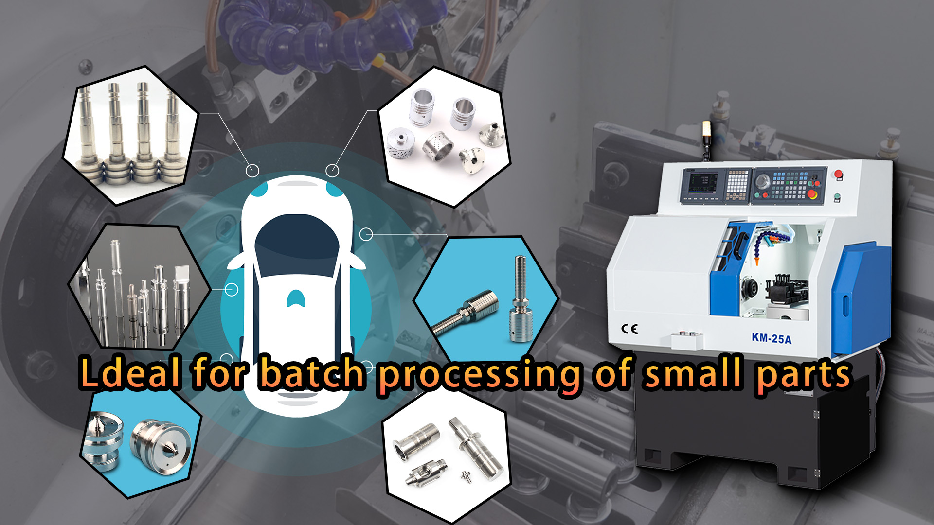Mesmerizing CNC lathe precision cutting machining of small parts KM-25A